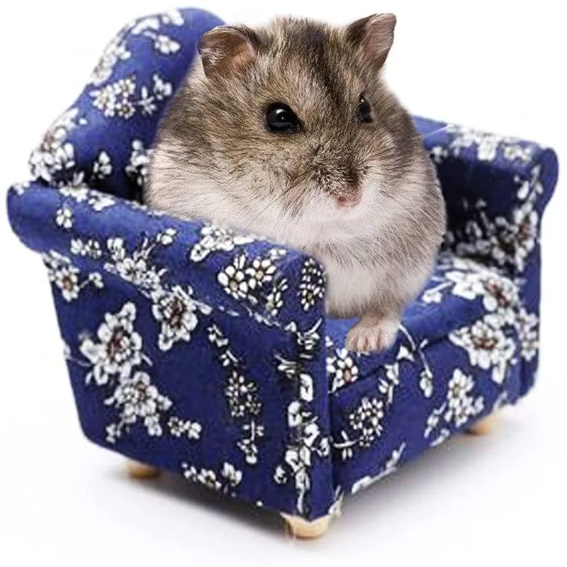 

Mini Floral Print Sofa Guinea Pig Sofa Bed Small Animal Cage Mini Sofa Hamster Rat Sleeping Bed Hamster House Sofa Hedgehog