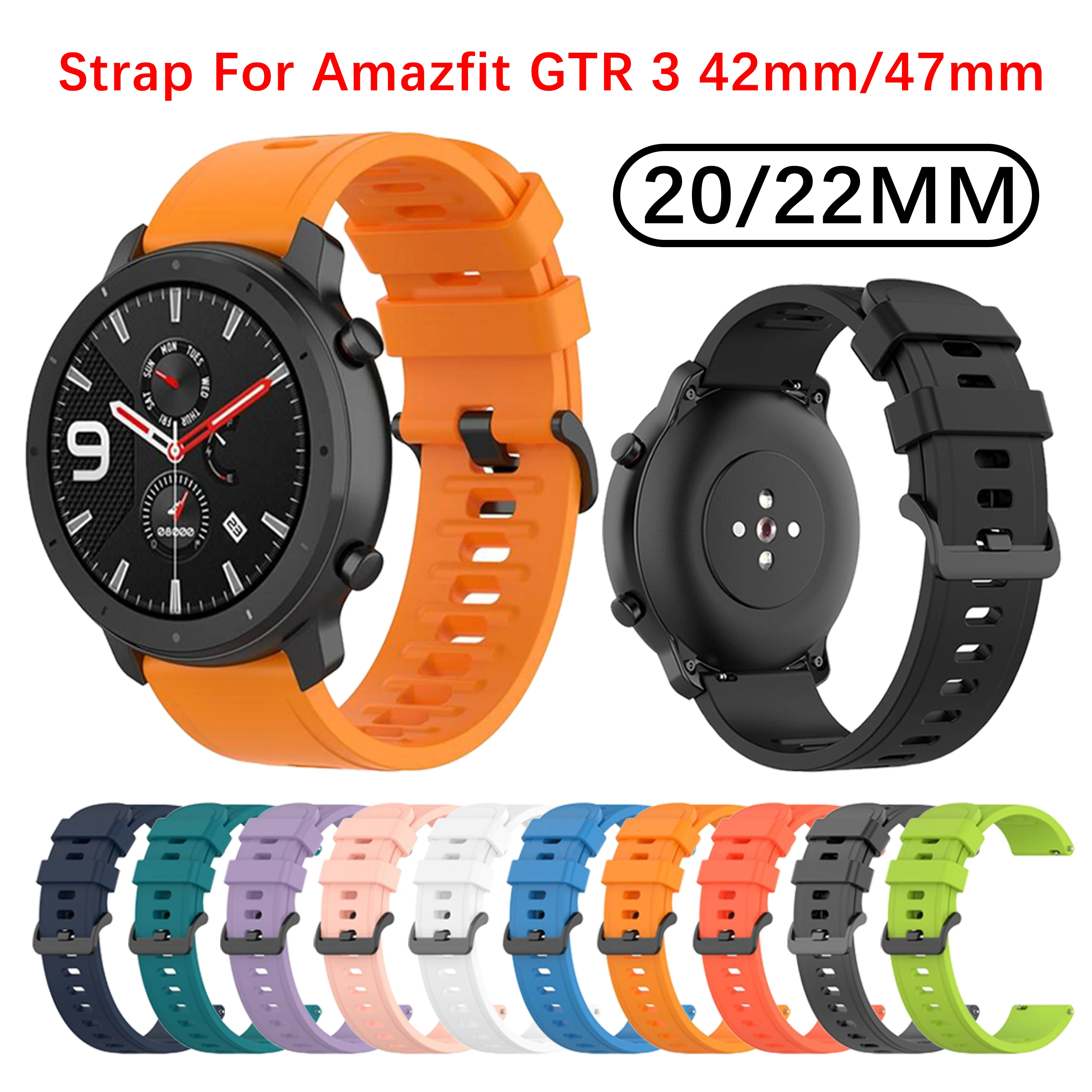 

For Huami Amazfit GTR 42mm 47mm Official Watch Band For Amazfit GTR 3/Huawei GT2 Pro/Xiaomi Color watch 22mm 20mm Bracelet Strap