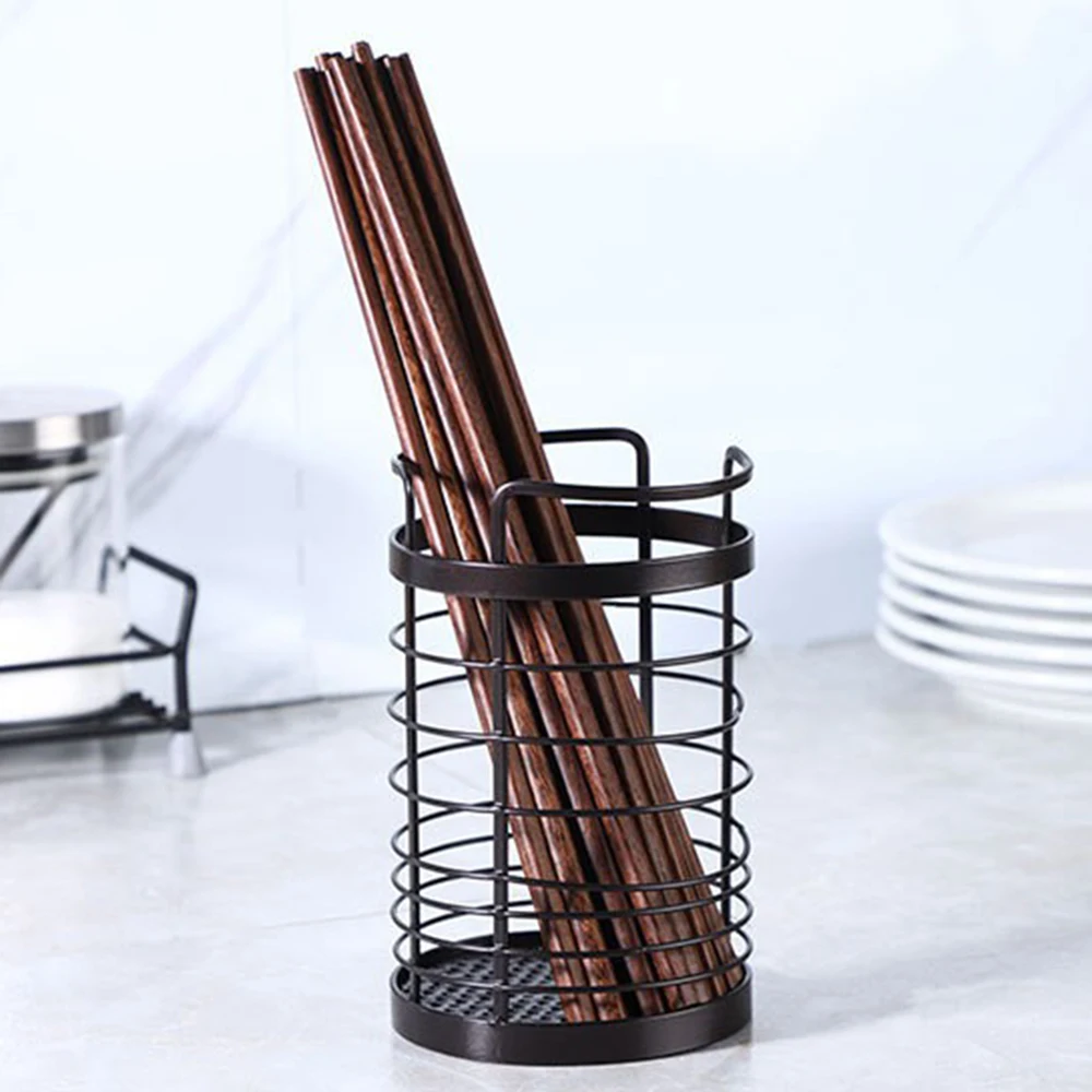 

Metal Basket Holder for Flatware Pen Pencil Mesh Storage Cup Round Organizer Desk Workspace Accessories THJ99