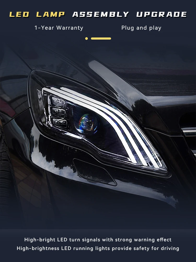 Фара для Benz W251 2010-2017 R300 R350 R400 R500 Светодиодная модернизация Модный стиль