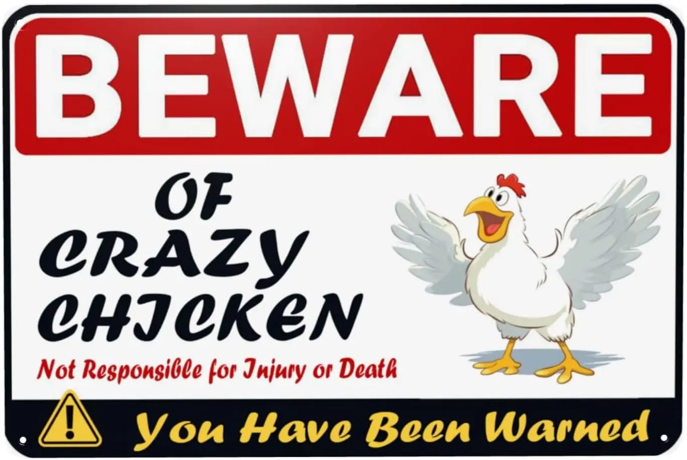 Bewre Of Crzy Chcken Sgn для Decor Ccessores Gft Lover Funny Metl Tn улицы ndoor Retro Vnt