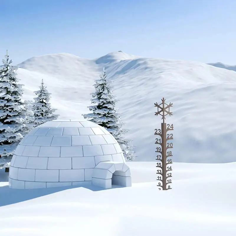 

Snowflake 24 Snow Gauge Snow Detector Decoration Snow Mountain Motorcycle Snow Detector Outdoor Garden Christmas Decoration