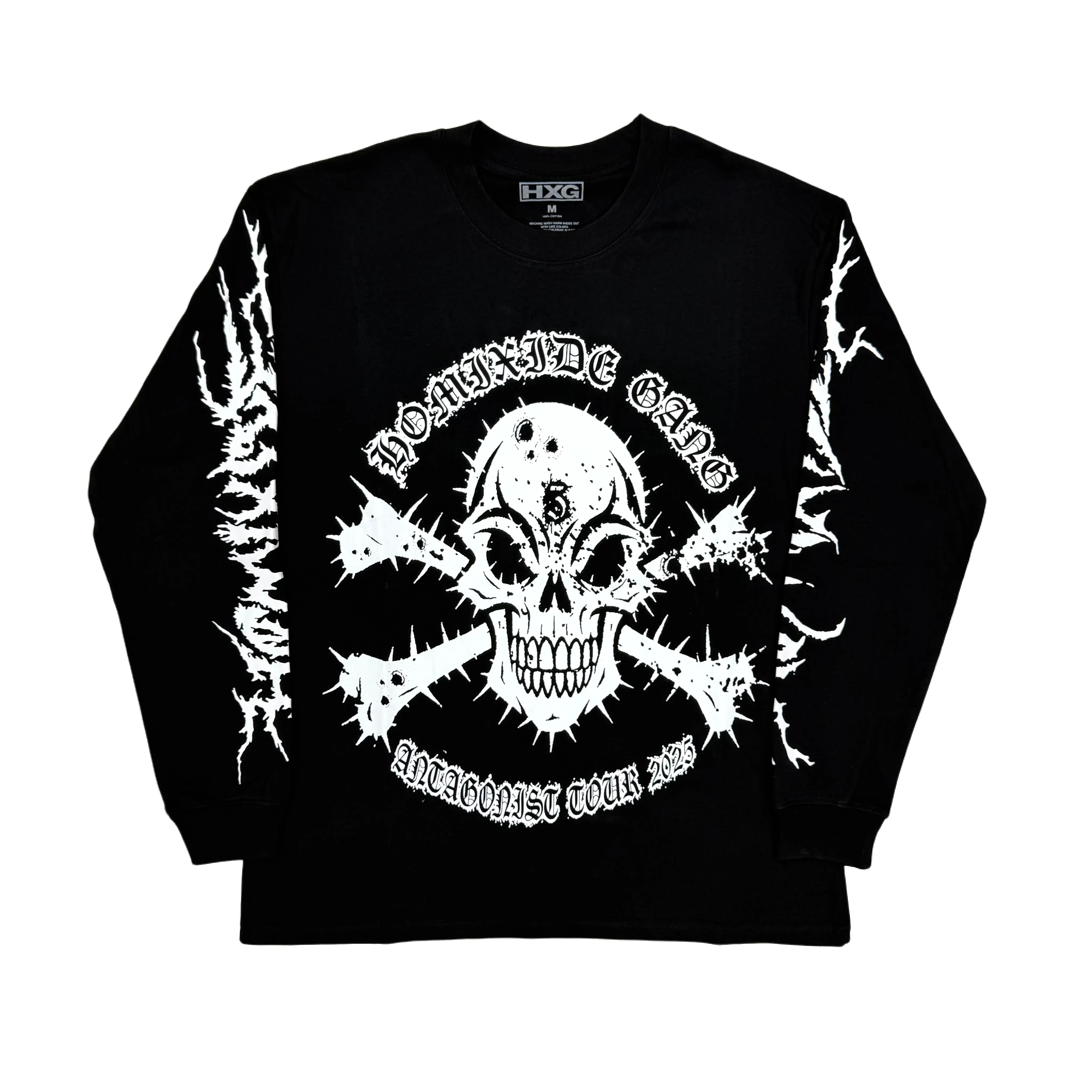 Фото Новые мужские футболки Homixide Gang ANTAGONIST 2.0 Skull merch tour, футболки в стиле хип-хоп, хлопковые футболки для скейтбординга, уличные футболки, футболки H7 №1