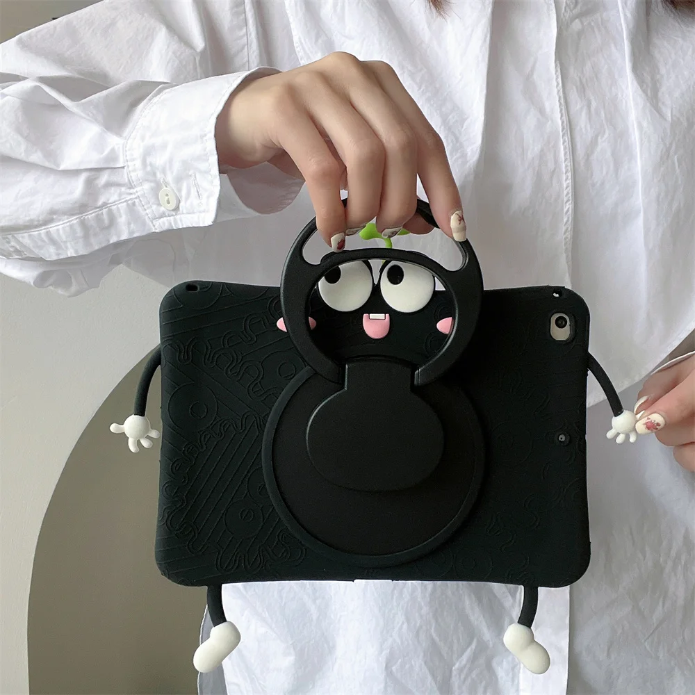 

For iPad 10.9 10th 10.2 9th 8th 7th Case Kids Tablet Cover Air 1 2 3 4 5 Pro 11 2022 2020 9.7 2017 2018 Rotating Cartoon Stand
