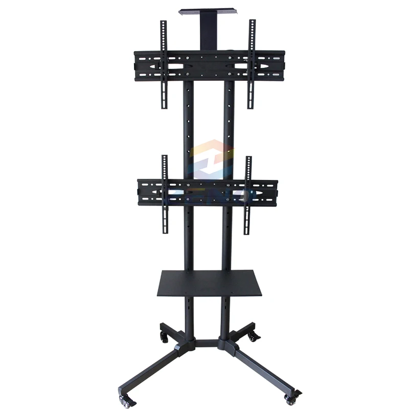 

Double Screen TV Floor Stand TV Cart LCD TV Trolley Stand Mount