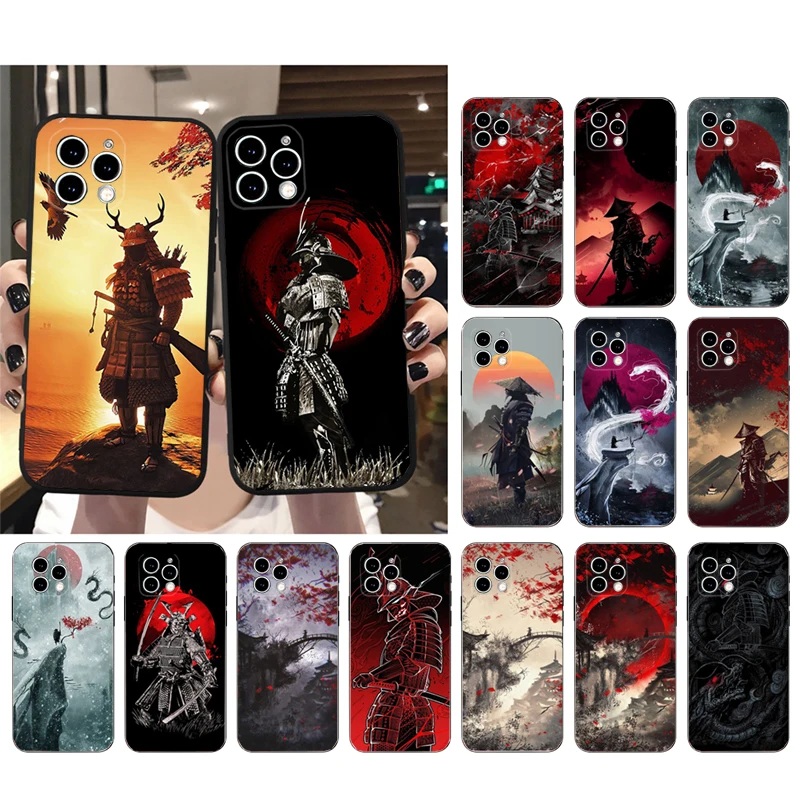 

Phone Case For iphone 14 Pro Max 13 12 11 Pro Max XS XR X 12mini 7 8 Plus SE Japanese Samurai Case Funda