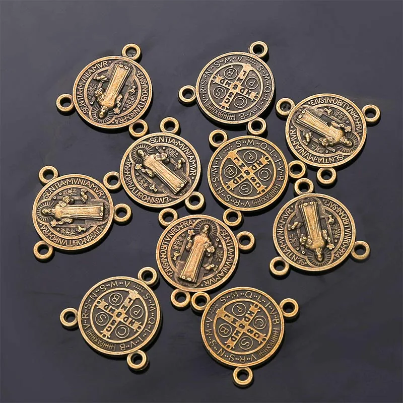 10 шт./Винтажный Бронзовый соединитель католического розария для ожерелья и
