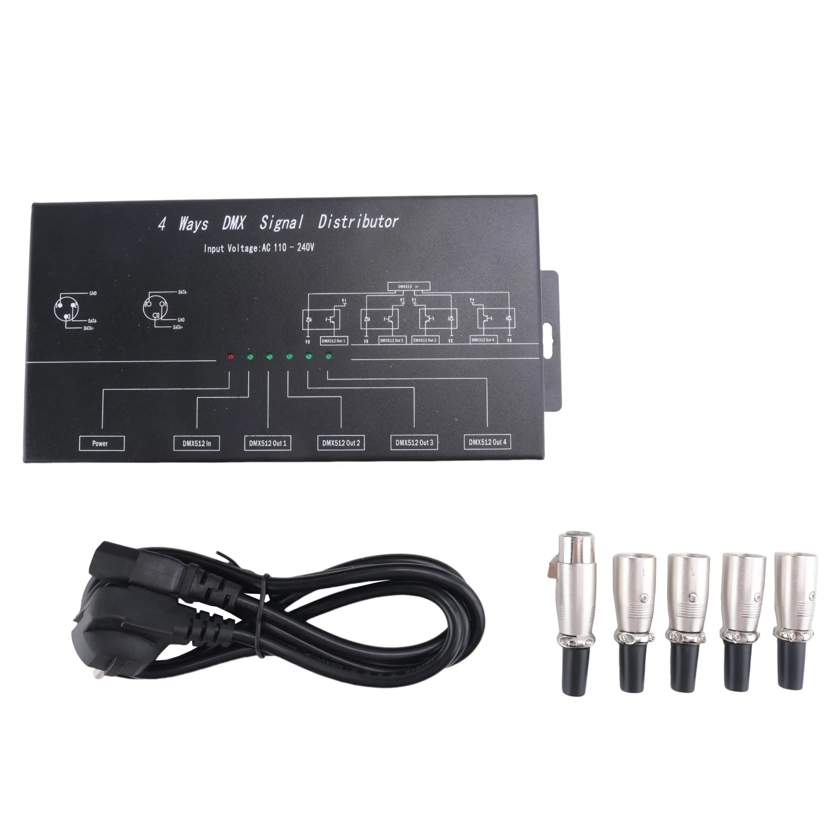 Разветвитель усилителя DMX512 ретранслятор сигнала 1 канал DMX121 4 канала выходных