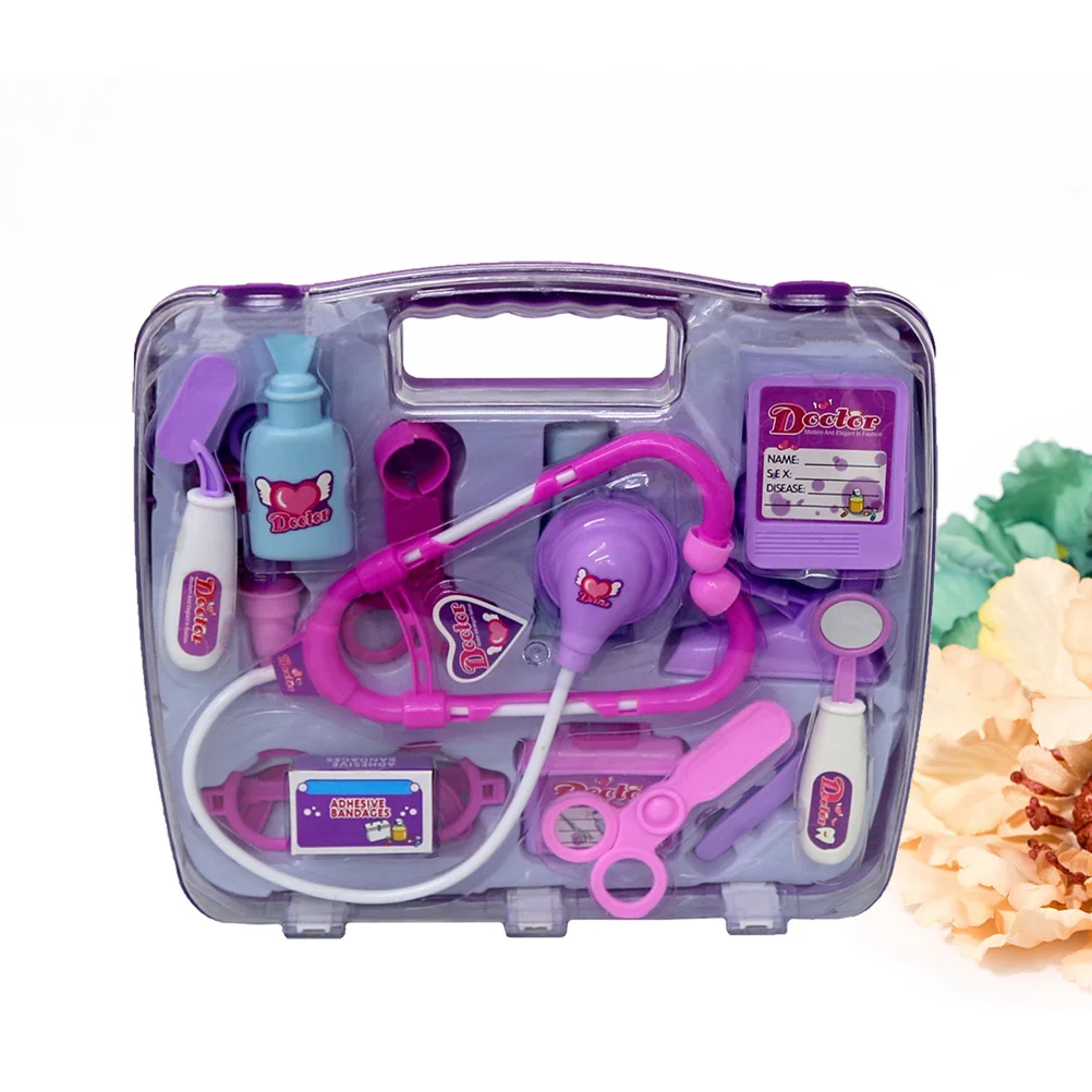 

14 Pcs Girl Toddler Toys Educational Medical Kit Doctor Pretend Play Dr Purple Child For girls Children