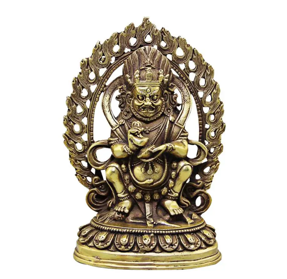 

Copper Statue Wholesale collection retro antique handicraft factory direct sales brass bronze two arm Tibetan Buddha orn