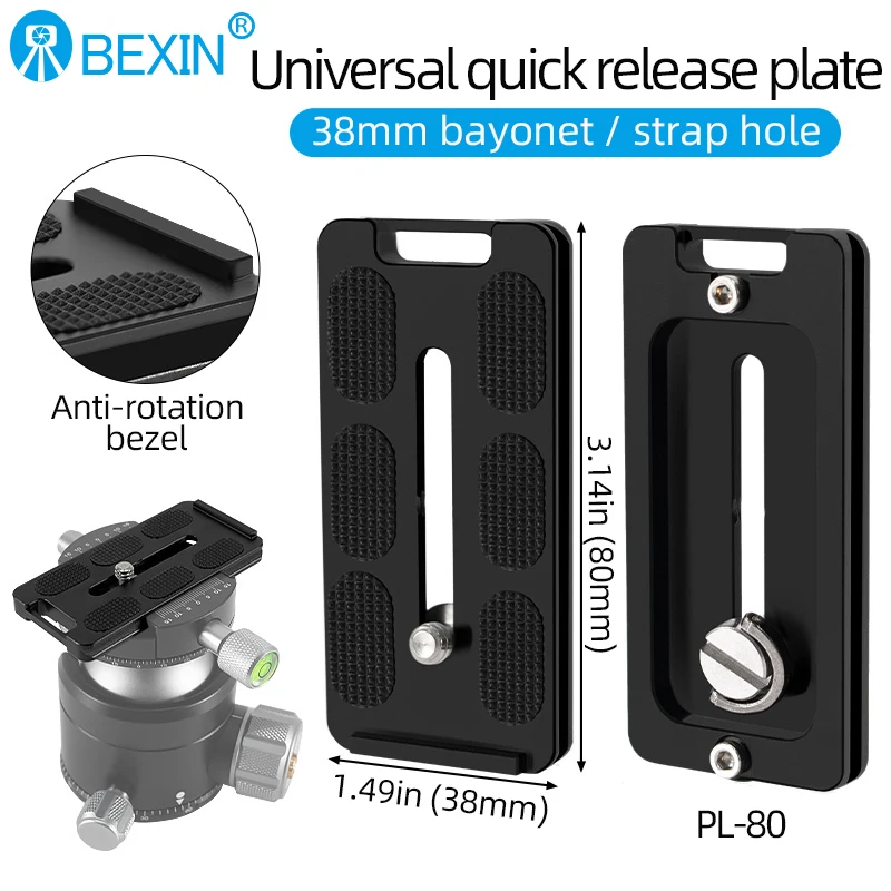 

Tripod Quick Release Adapter Bottom Plate Mounting Plate Quick Release Plate Anti-Rotation Baffle for SLR Camera Ball Head