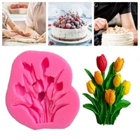 candy mold%c2%a0non stick%c2%a0high temperature resistant%c2%a0lightweight%c2%a0diy tulip flower silicone fondant mold%c2%a0for kitchen%c2%a0