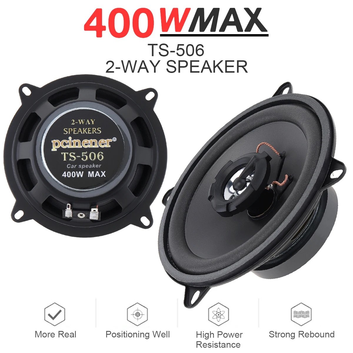 

1 Piece 5 Inch 400W 2-Way Car HiFi Coaxial Speaker Vehicle Door Auto Audio Music Stereo Full Range Frequency Speakers