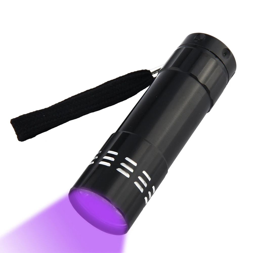 

9 LED Mini Ultraviolet Torch 50LM 395nm Handheld Ultraviolet Detector Waterproof Portable for Fluorescent Agent/ Currency Test