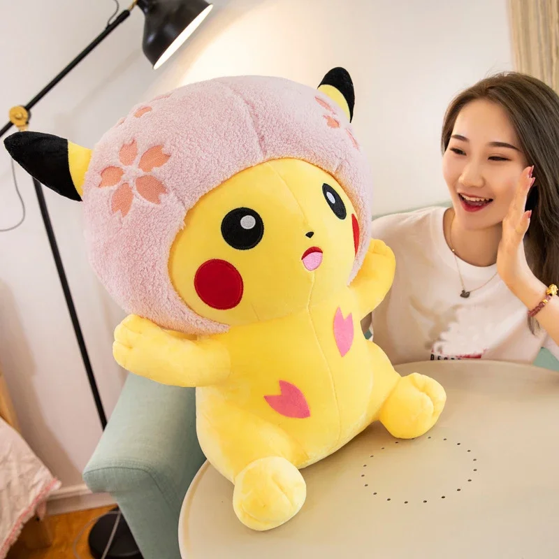 Большая плюшевая игрушка покемон Пикачу Аниме Кукла милая Подушка орнамент