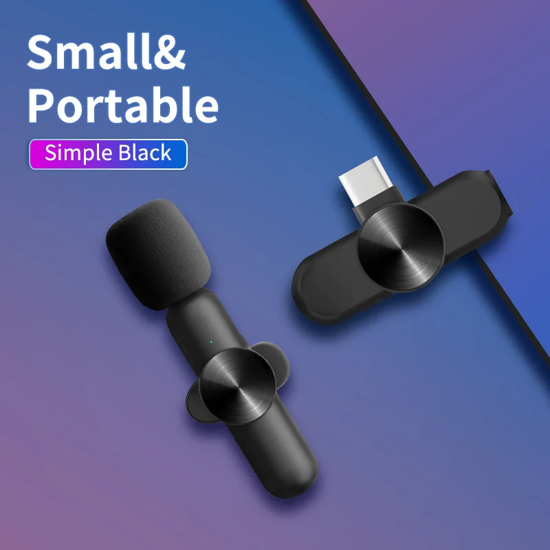 

Wireless Lavalier Microphone Portable Audio Video Recording Mini Mic for iPhone Android Live Broadcast Gaming Phone Microfonoe