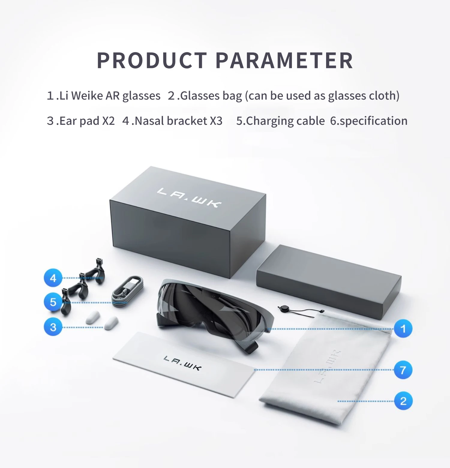 Lakw 34-дюймовое оборудование AR 4K HD для съемки умные очки с дистанционным