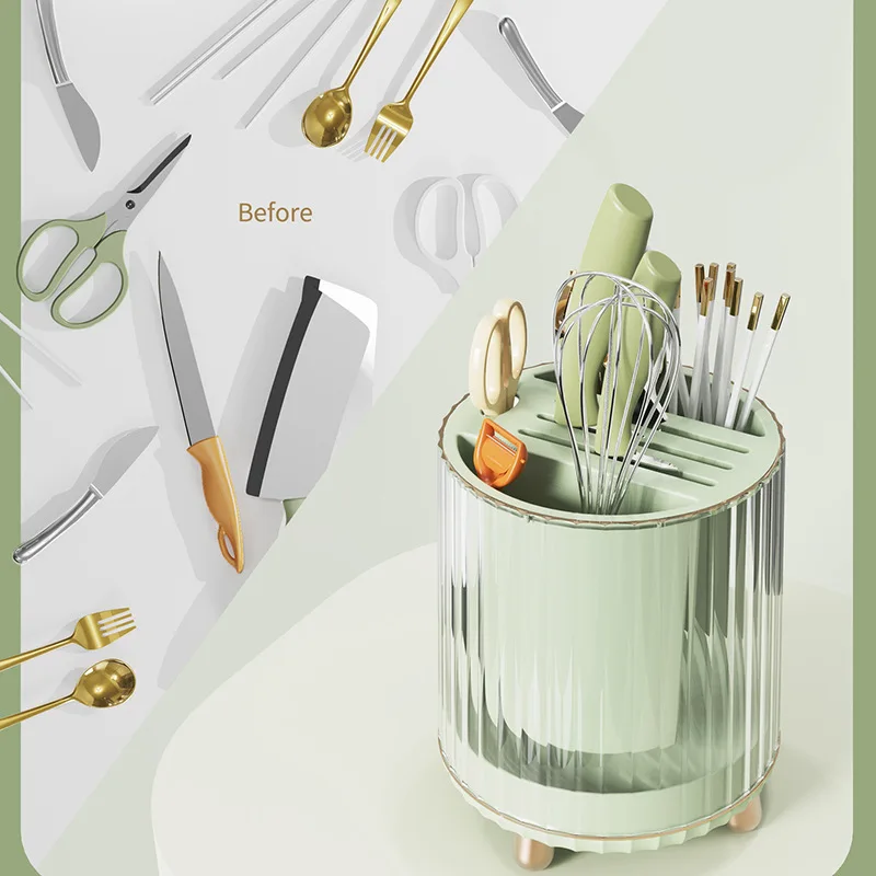 

Кухонный Многофункциональный вращающийся подставка для ножей столовая посуда встроенный кухонный стеллаж для хранения кухонной утвари по...