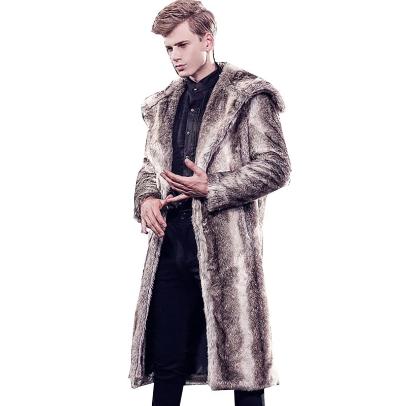 

2022 New Winter Fashion Casual High Quality Men's Fur Jacket Long Sleeve Men's Fur Imitation Mink Thick Warm Lapel Jacket NBH646