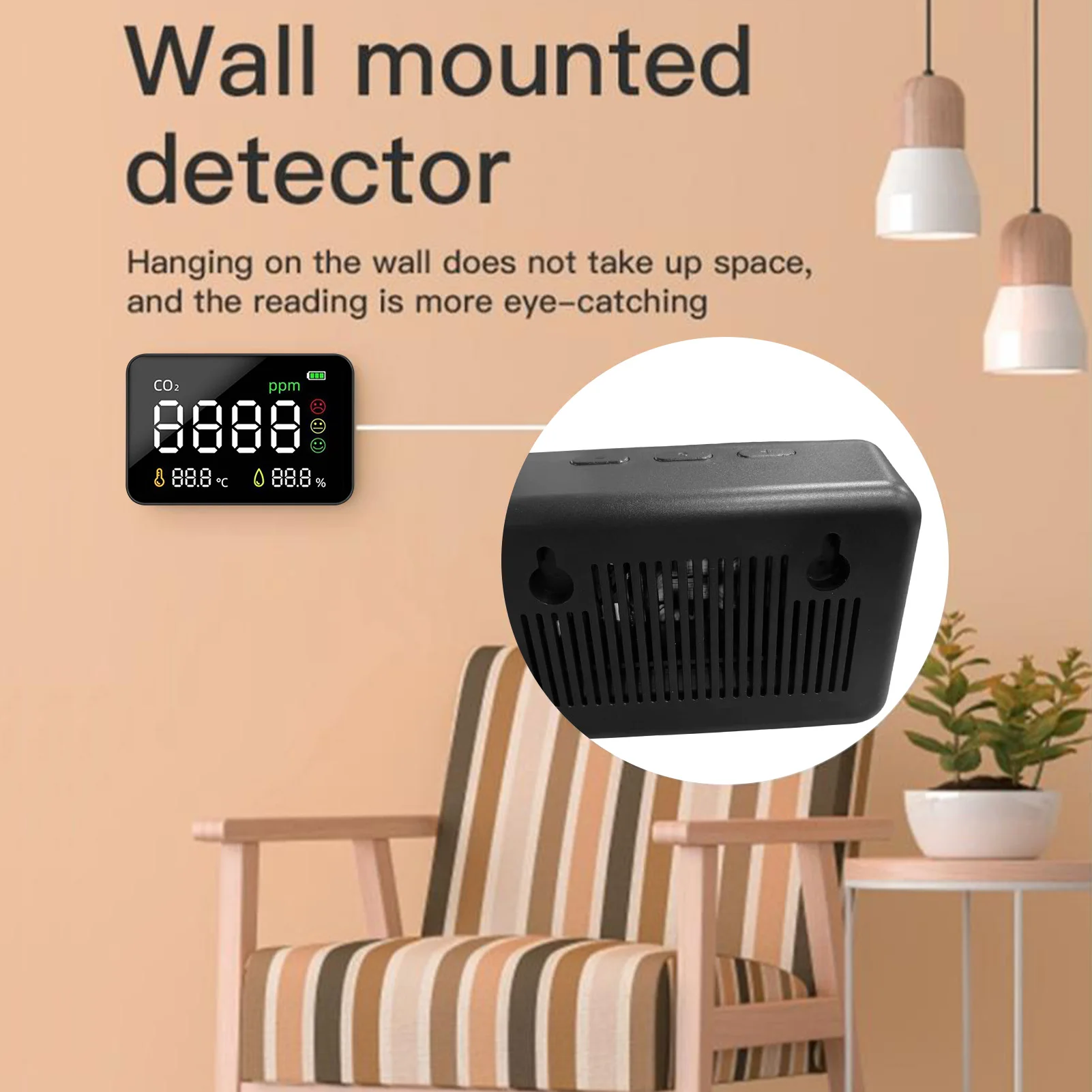 

Carbon Dioxide Detector Air Quality Monitor CO2 Detector Plug In Wall Indoor Air Alarm Meter For Grow Room Home Office Car