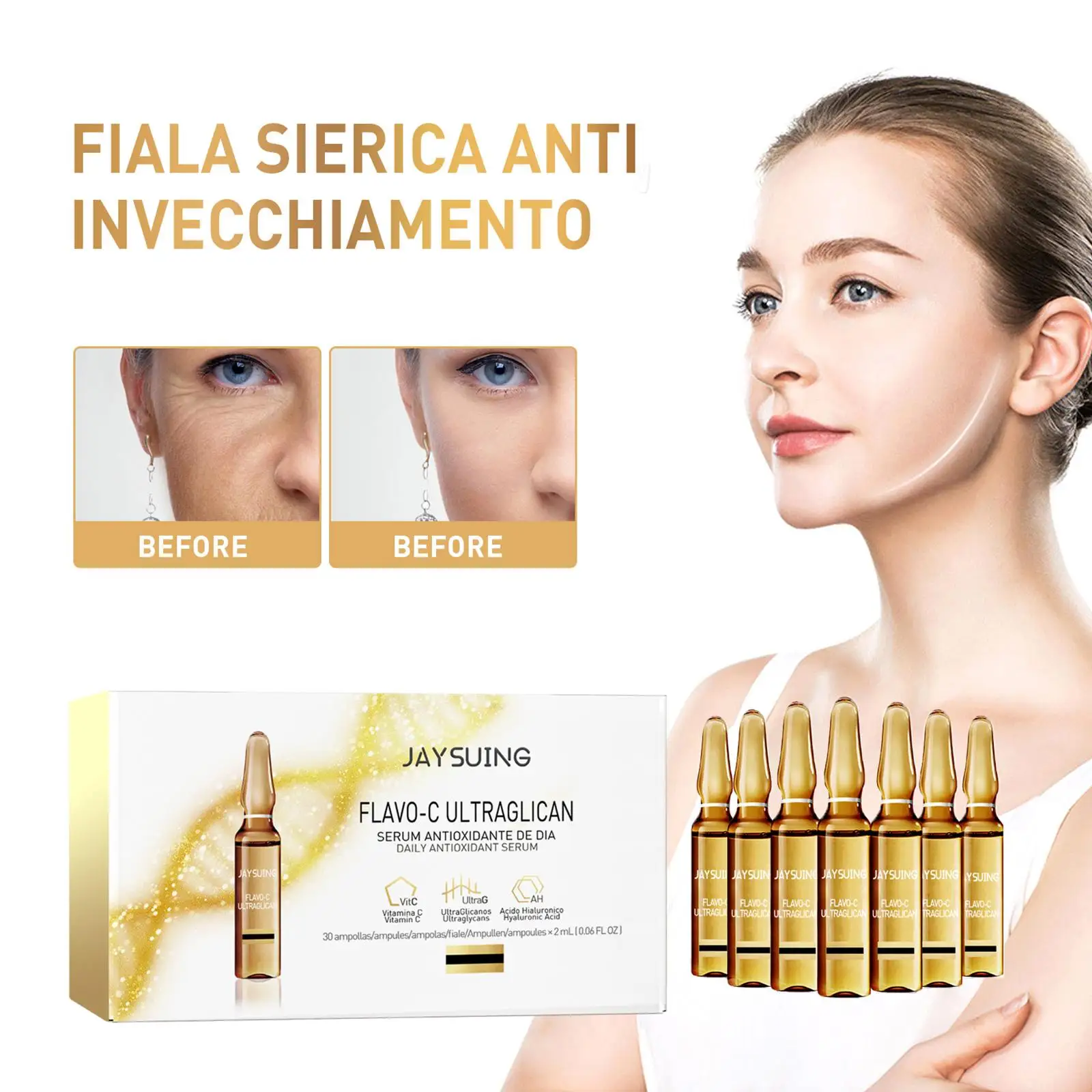 

7Pcs Nicotinamide Vitamin C Ampoule Essence Set Liquid Hydrating Moisturizing Refreshing Pore Minimizer Face Whitening Serum Set