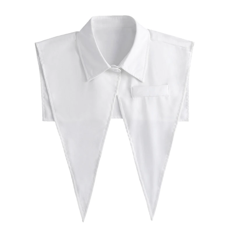 

E9LC False Blouse Collar Long Detachable Collar Half Shirt Sweater Collar Cardigan Collar Decorative Collar Dickey Collar