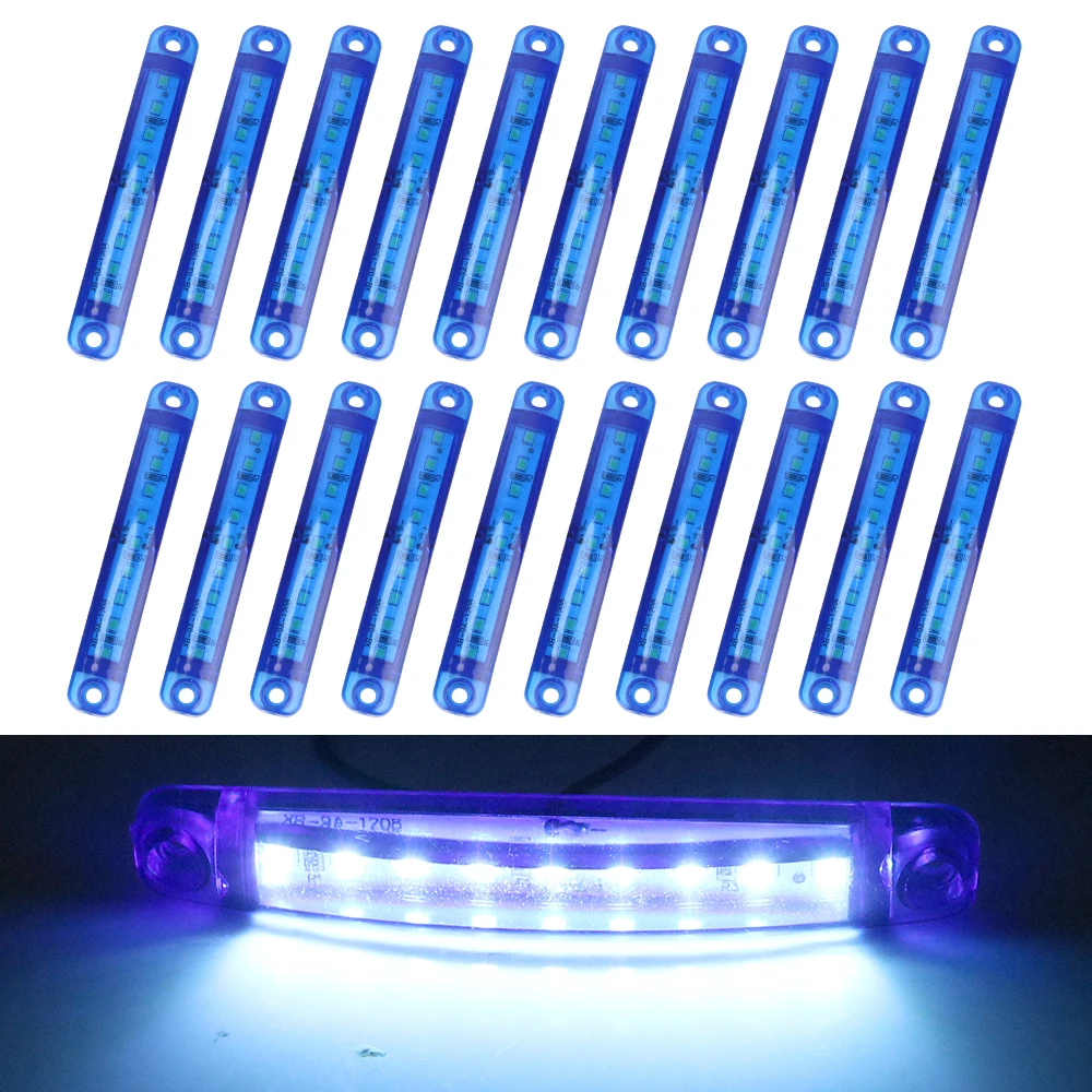 

Red/White/Blue/Yellow Side Marker Lights Parking Lights 9 LED 12-24V Lamps 20Pcs/set For Bus Truck Trailer Tail indicators