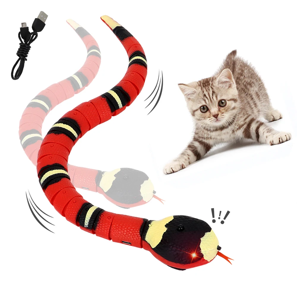 

Smart Sensing Cat Toy Interactive Electric Snake Toys Creative USB Charging Kitten Toys For Cats Dog Play Games Cat Accessories