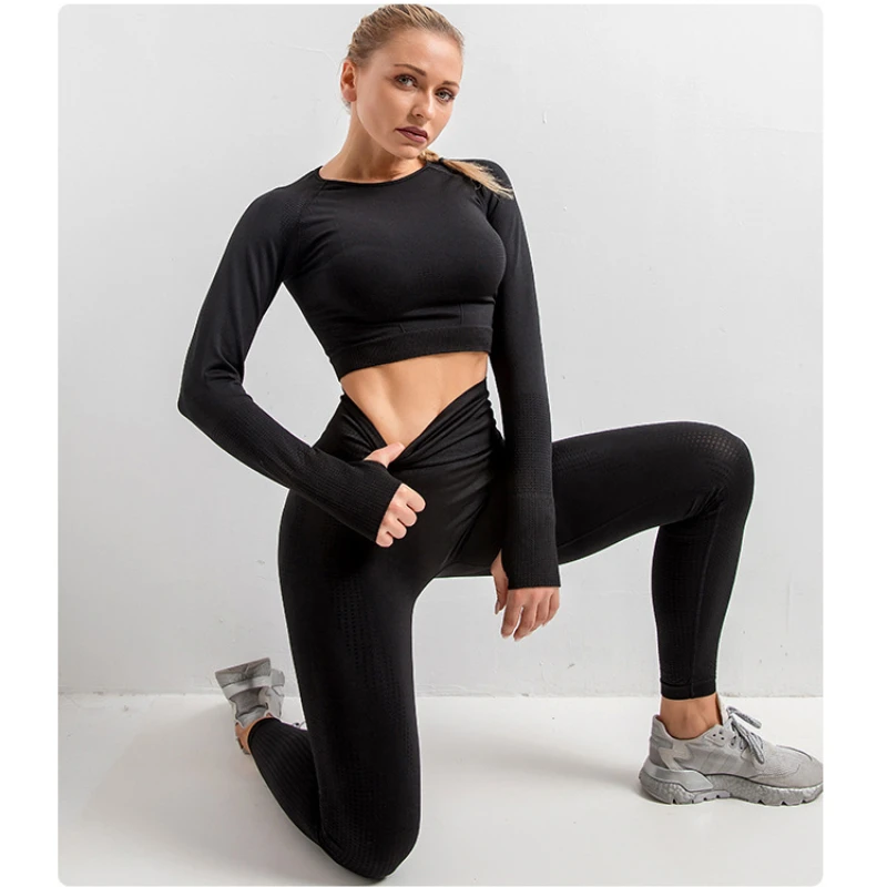 Seamless Yoga Set 2/3/5PCS Women's Tracksuit Workout Running Gym Clothe High Waist Shorts Yoga Leggings Fitness Sports Suits
