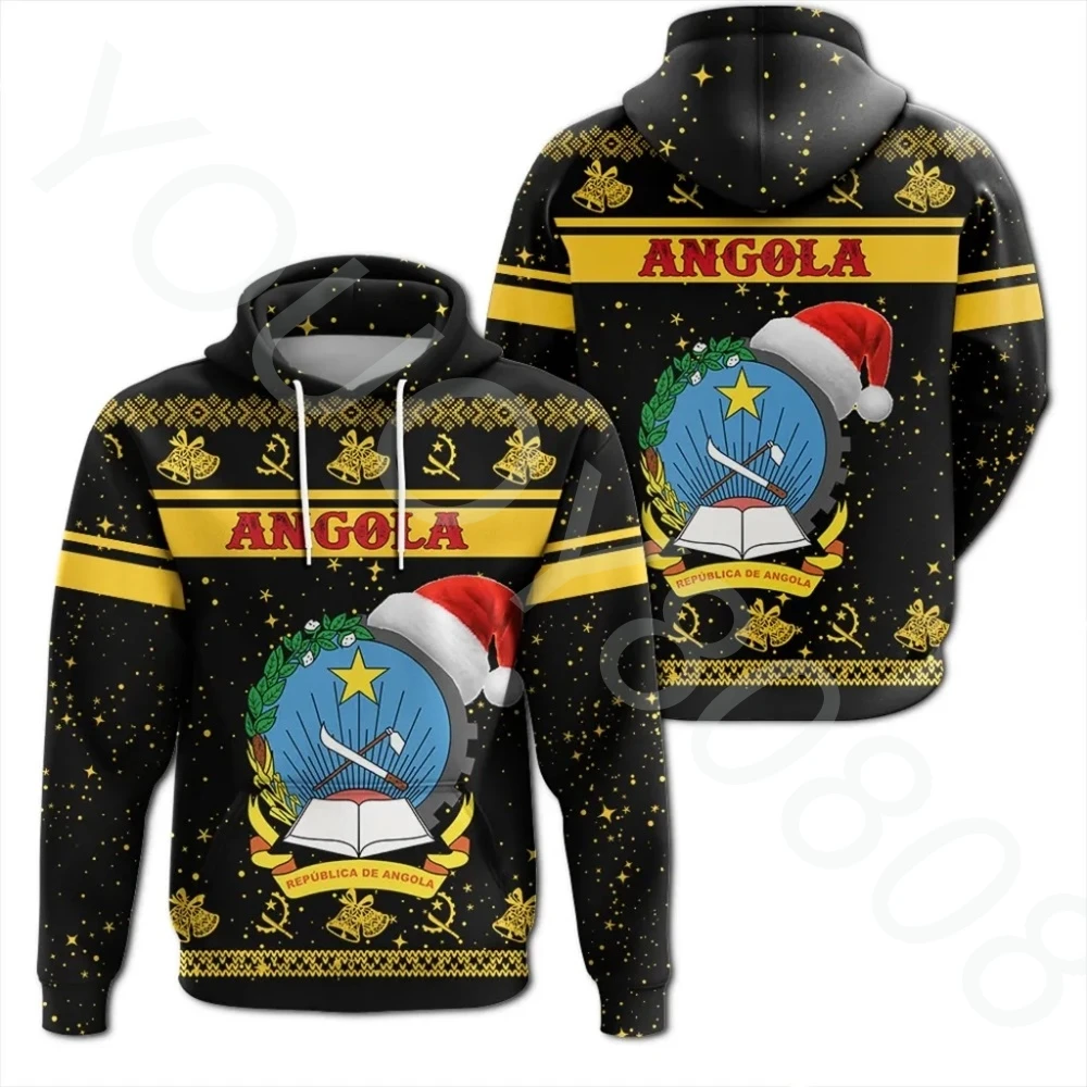 

Autumn/Winter Personalized African Region Togo Angola Hoodie Printed Pullover Sweater Christmas Casual Retro Zip Hoodie Top