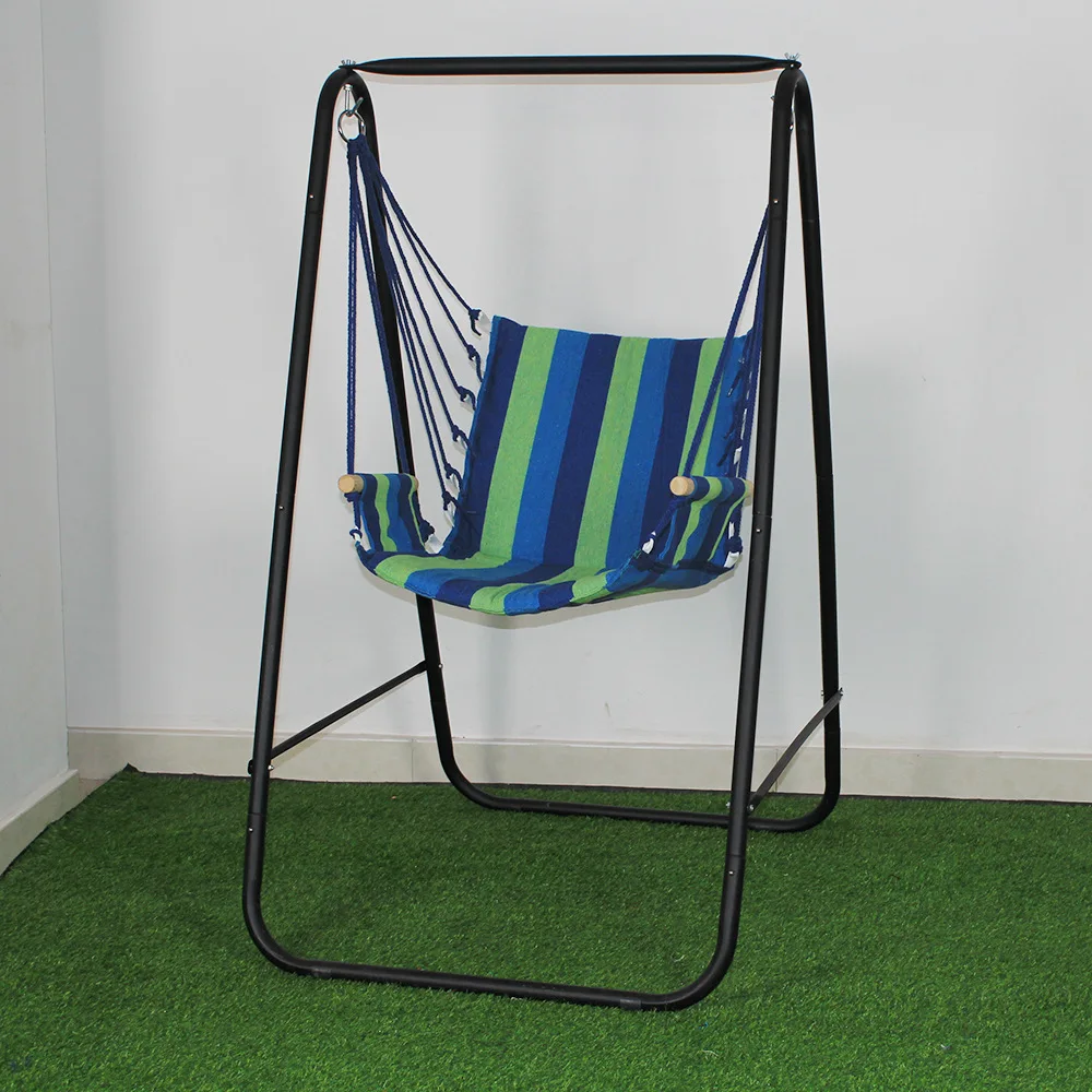 

Outdoor Hammock Balcony Indoor Hammock Stand Swing Casual Colorful Striped Canvas Swing Glider