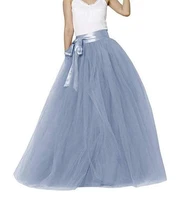 women fluffy mesh skirt 5 layers long tulle skirt floor length a line bridesmaid skirt with lace wedding party evening skirts