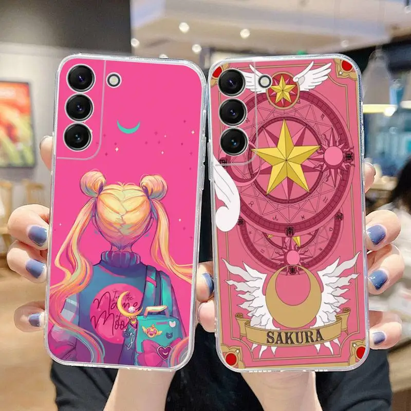 

Toys Sailors Moons Tsukino Usagi Phone Case For Samsung Galaxy S22 S21 Ultra S20 S30 FE S8 S9 S10 5G Plus Lite Transparent Cover
