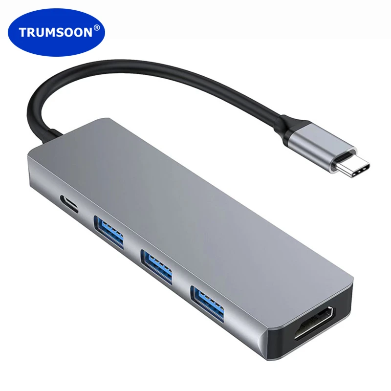 USB-концентратор Trumsoon для 4K HDTV USB 3,0 2,0 Type C док-станция для Macbook iPad Huawei P30 Samsung S21 Dex TV PS5 Nintendo Switch