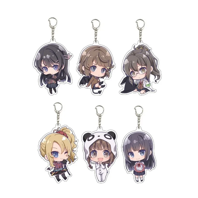 Фото Игра Nodoka Toyoham Shoko Makinohara Kaede Azusagawa брелок кукла аниме Mai Sakurajima акриловый брелок кулон для подарка №1