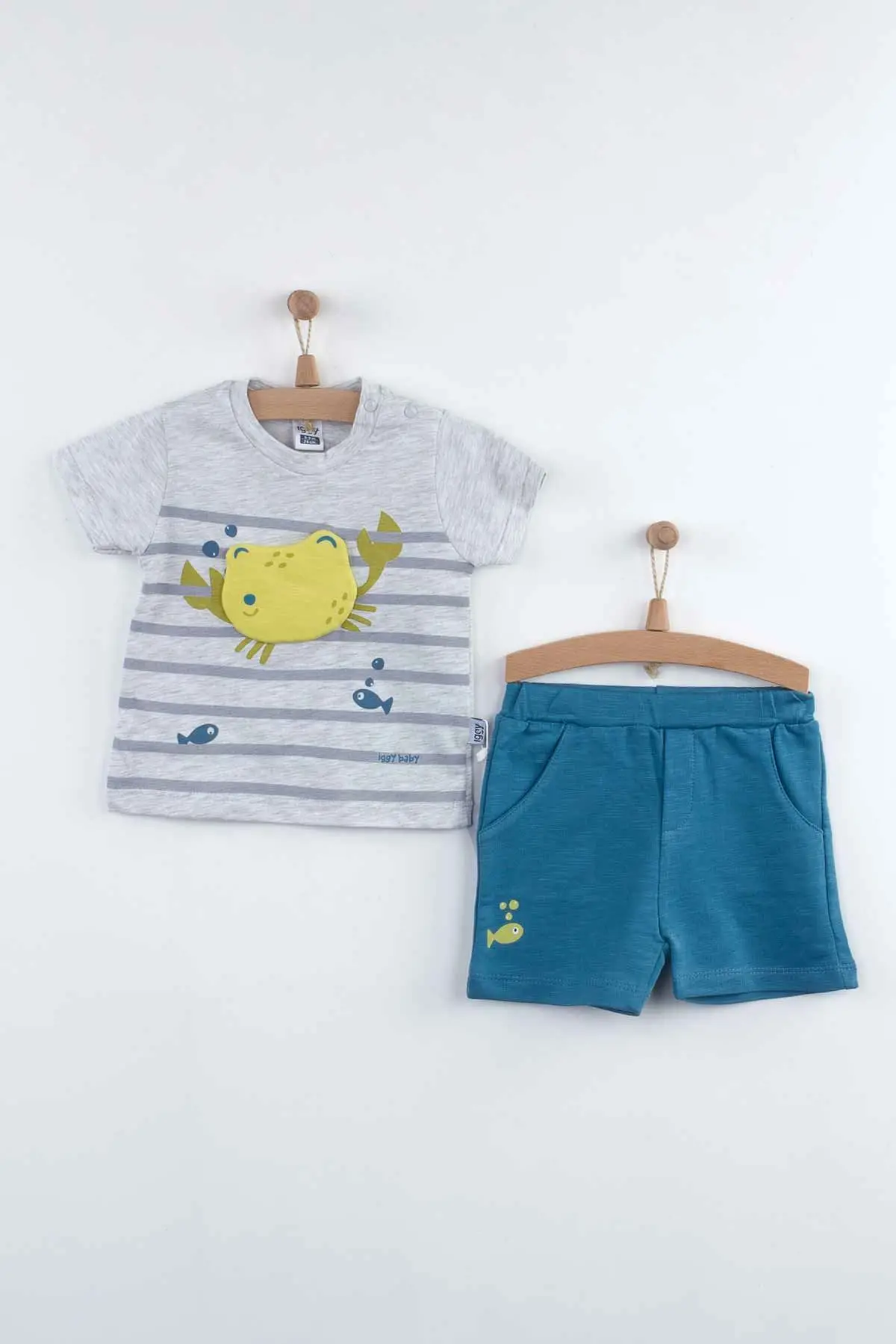 

Gray Summer Male Baby Shorts Suit