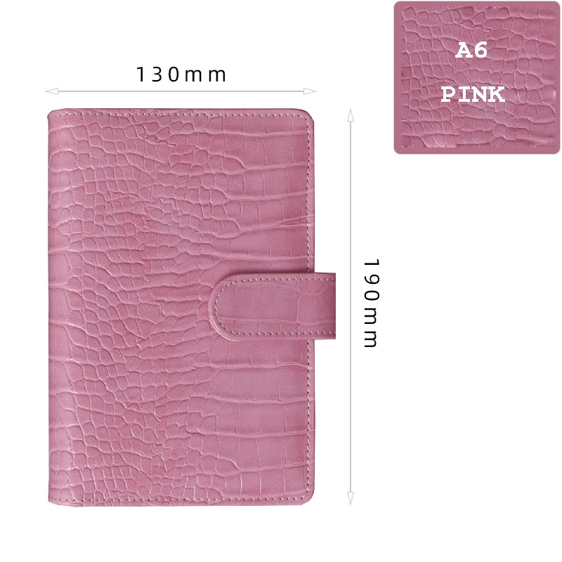 

A6 PU Leather Diy Budget Binder Planner Cover Diary Agenda Planner Bullet Crocodile pattern Cover School Stationery 1pc