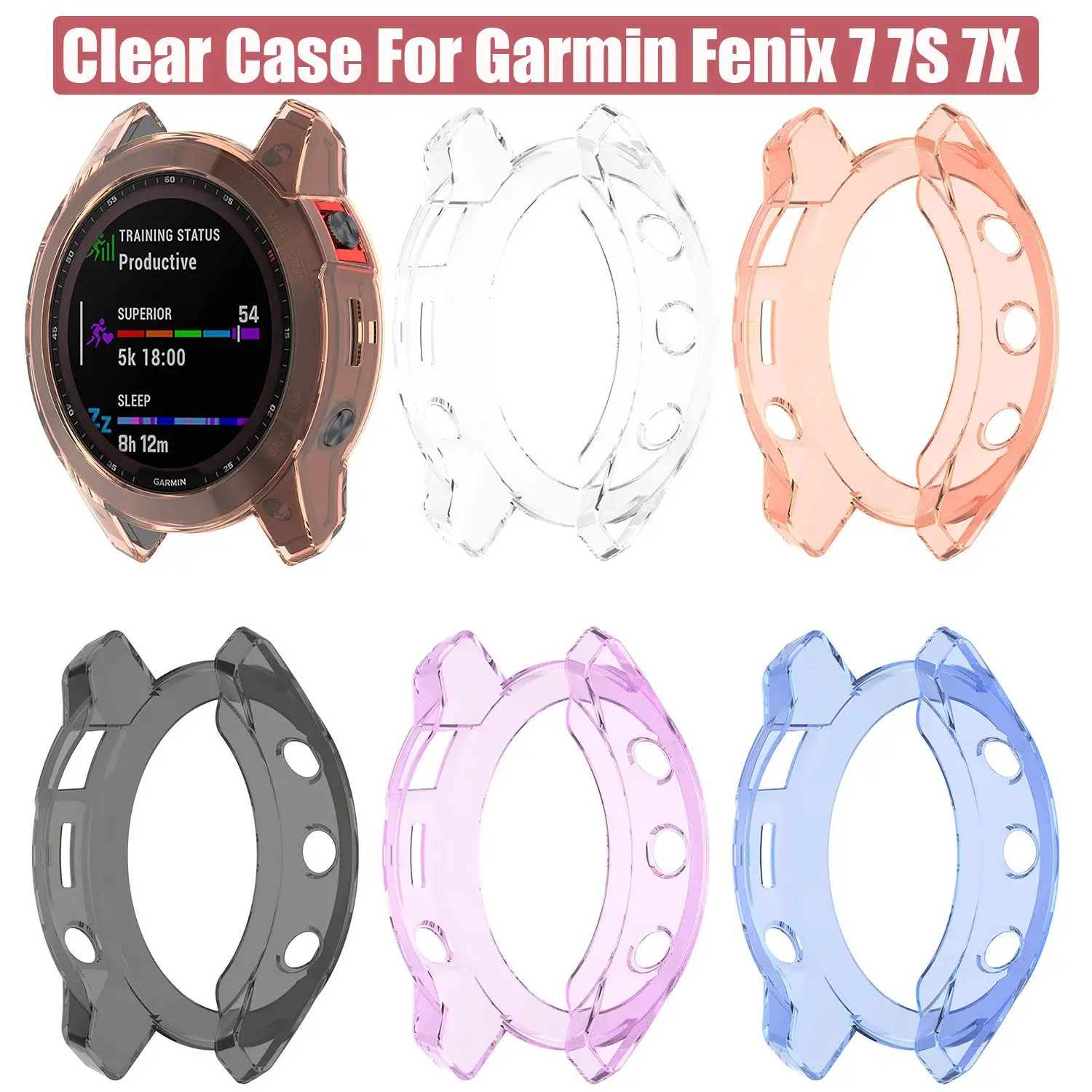 Защитный чехол для смарт-часов Garmin Fenix 7 7S 7X мягкий силиконовый бампер рамка