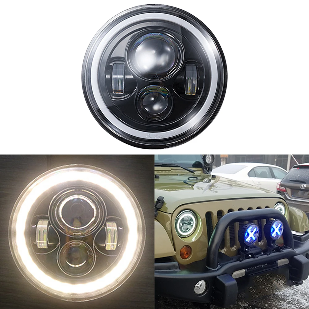 

7Inch Motorcycle LED Headlight 12V 24V 45W Offroad Accessories Working Spot Lights Headlamp 6500k Day Auto Work Light Bar Ip67