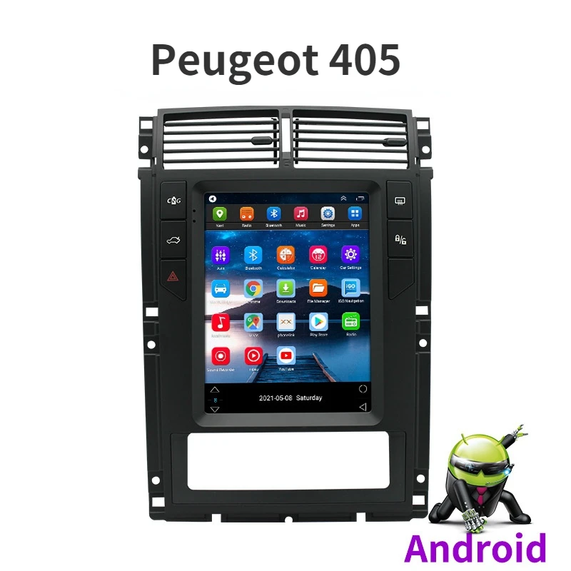 Car GPS Navigation Android Tesla Style ForPeugeot 405 Auto Radio Stereo Multimedia Player With BT WiFi Mirror Link