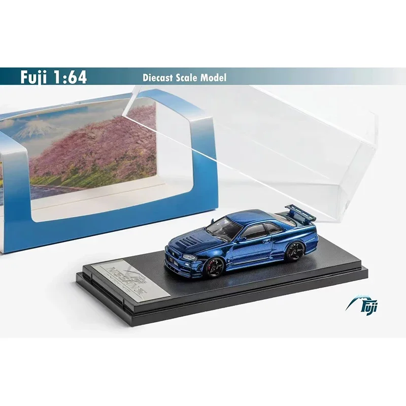 FUJI 1:64 Skyline GTR R34 Z Tune Carbon Chrome литая под давлением диорама модель автомобиля