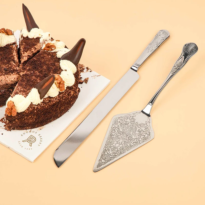

Wedding Cake Knife Server Set Stainless Steel Dessert Shovel Wedding Cake Tools Knife Serving