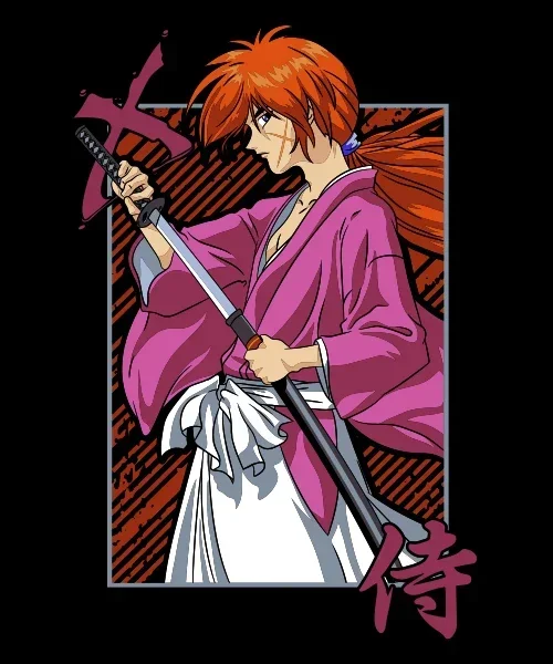 Хлопковая аниме-футболка унисекс Самурай х: руруруни Кеншин