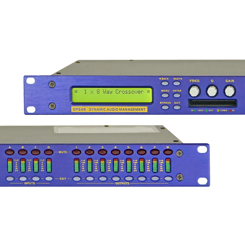 Free Shipping DP548 Professional Digital Audio Processor DSP 4In8Out Original Software Frequency Dvision Management System |