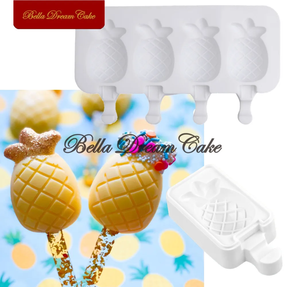 

Pineapple Fruit Shape Ice Cream Mold Chocolace Popsicle Silicone Mould DIY Ice Pop Model Cake Decorating Tools Kitchen Bakeware