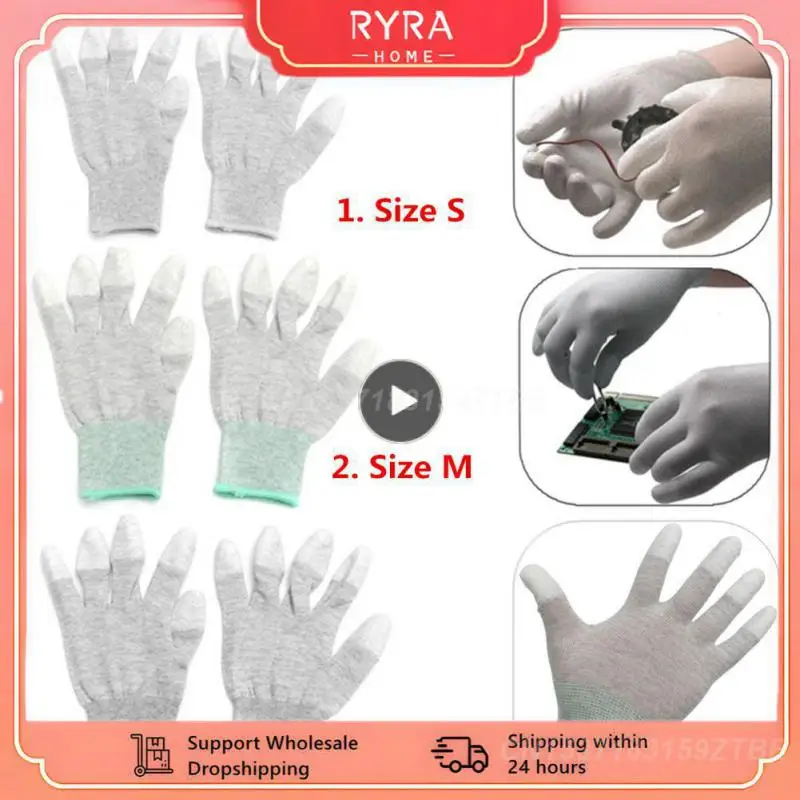 

1 ~ 10 шт. пара Антистатические Рабочие перчатки из углеродного волокна погружение не скользит износостойкая электронная промышленная Защита Сада