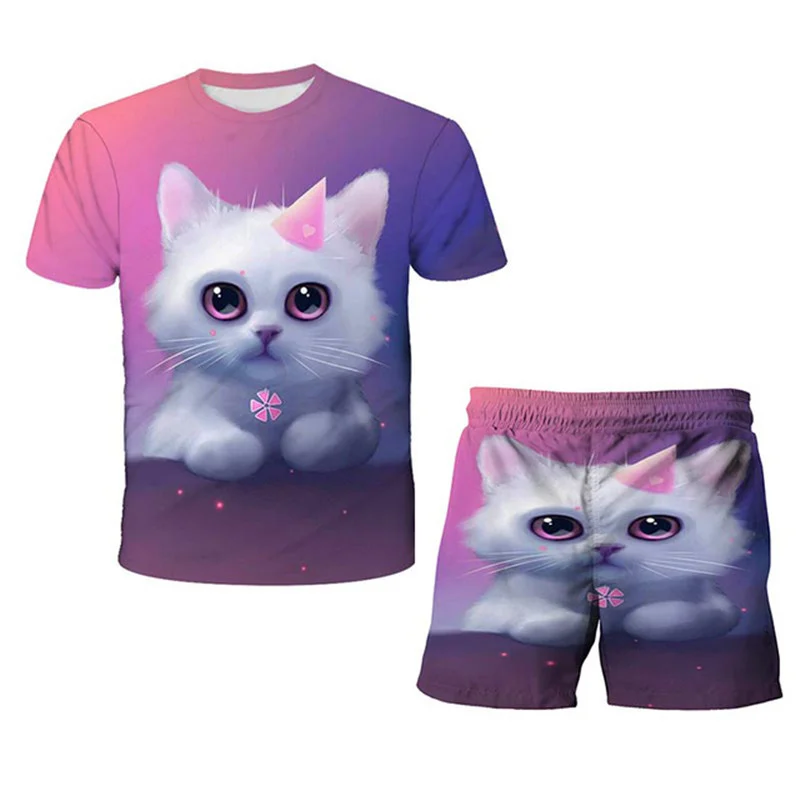 

Baby boys Clothes Cat Sets New Children's Boys Suits Summer kids Clothes 4-14 Years Children's Sports Suit Toddler Boy Clothes