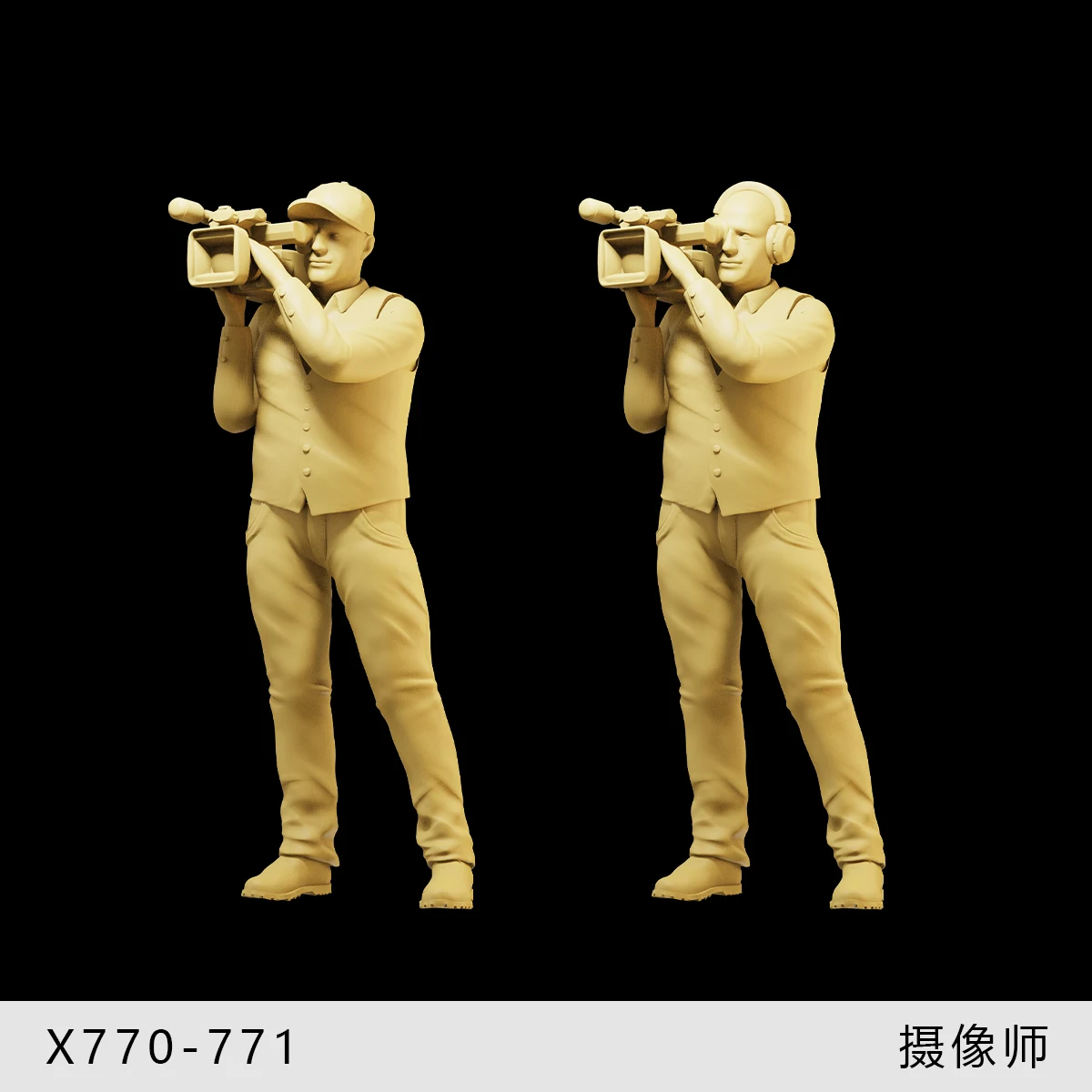 3D печать 1/64 1/43 мужской фотограф игровая Видеокамера фотография Модель Статуэтка