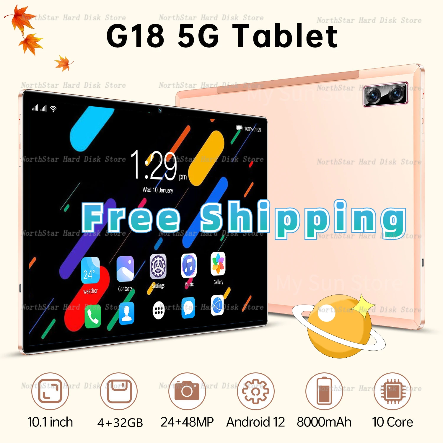 

Планшет Gobal Version Pad G18, 10,1 дюйма, Android 12, Google Play, WPS, офисный, две Sim-карты, ОЗУ, Wi-Fi, 4 Гб ПЗУ, 32 ГБ, ма