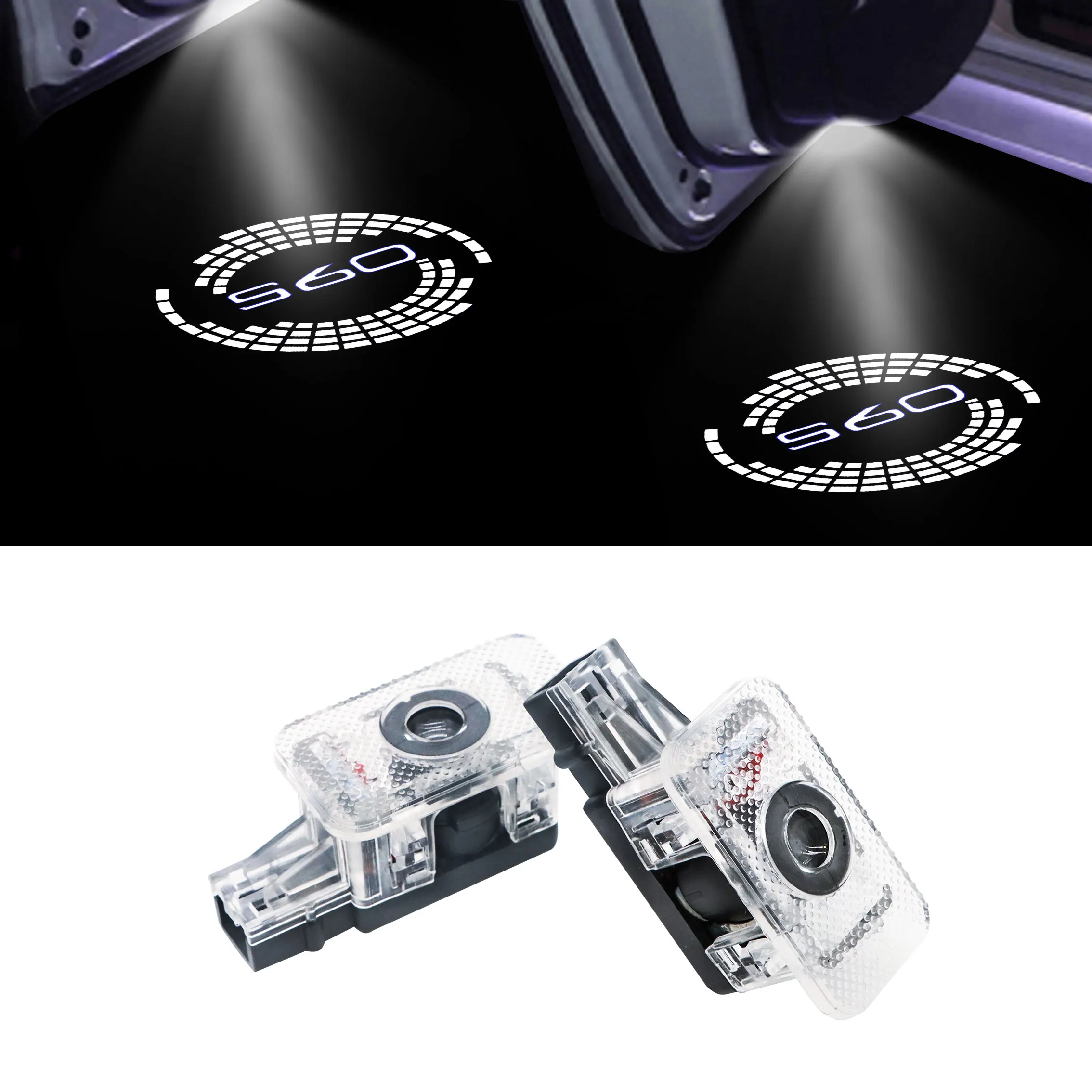 

2Pcs Car Door Welcome Light Ghost Shadow Light For Volvo S60 2011-2018 LED Car Door Light Laser Projector Lamp